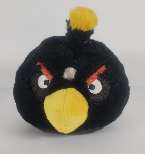 Peluche black bird - peluche, white
